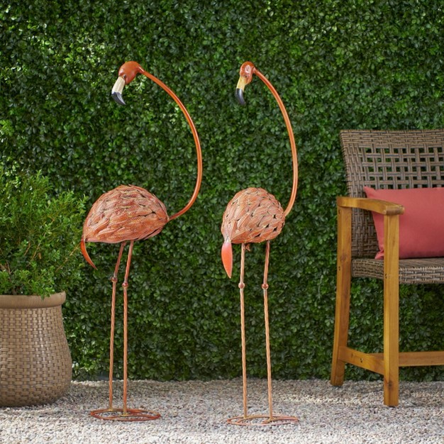 Set Of 2 Collyer Flamingo Garden Decor Christopher Knight Home