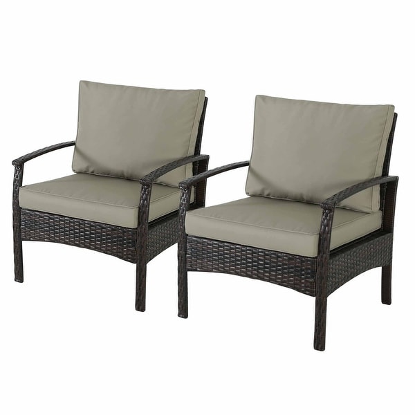 4Piece Wicker Outdoor Sectional Set with Cushions