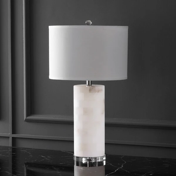 SAFAVIEH Couture Massey Round Alabaster Table Lamp - 15 IN W x 15 IN D x 27 IN H