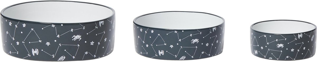 STAR WARS Navy Constellations No-Skid Ceramic Dog and Cat Bowl