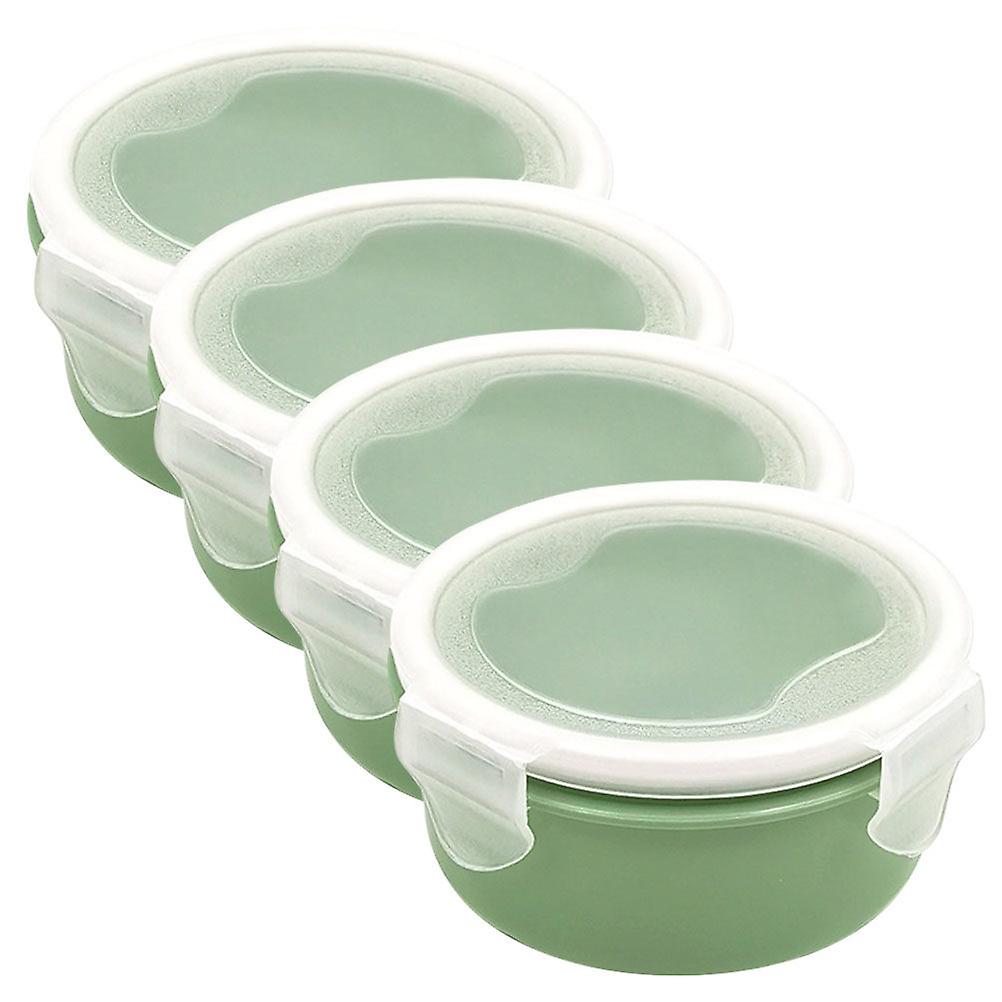 4pcs Freezer Food Boxes Fridge Vegetable Freezer Sealing Box Round Food Cases