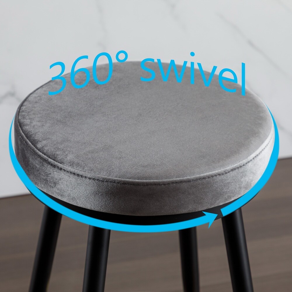 Swivel Barstools Counter Swing Stool Velvet Dining Chair Stools