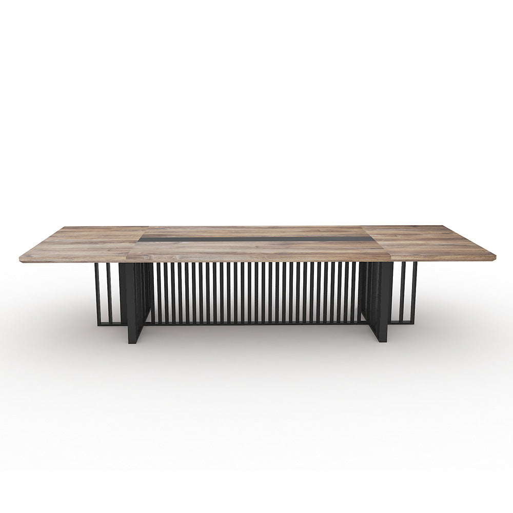 VIDAL Boardroom Table 2.4m x 1.2m - Warm Oak & Black