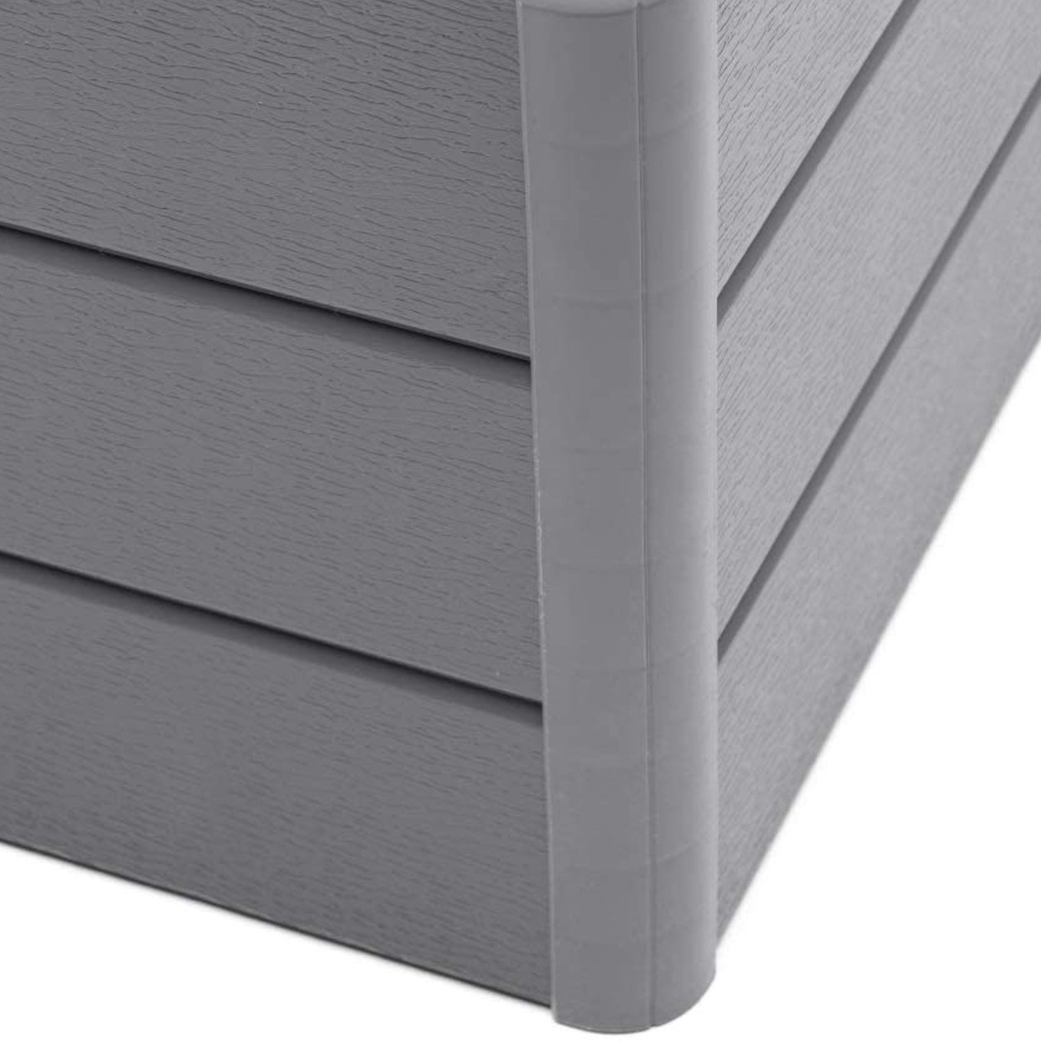 NuVue 26008 44 Inch Square Extra Tall Raised PVC Garden Planter Deck Box, Gray