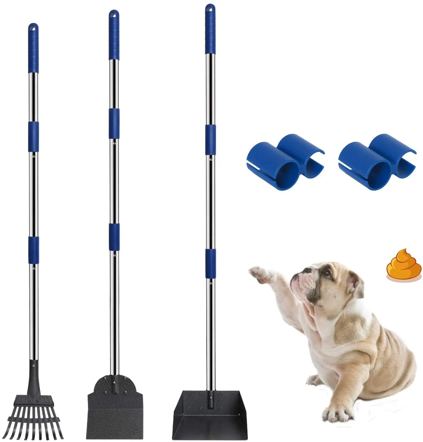 Home cleaning quality hand rake metal products outdoor animal cleaning tools three piece set.