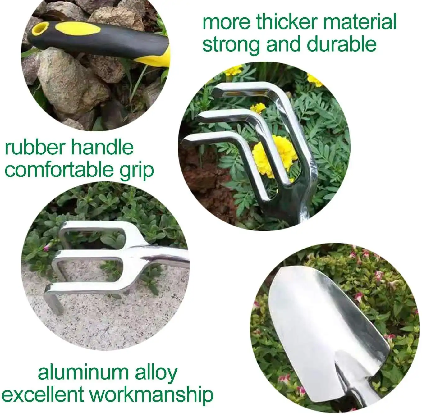 Outdoor Home Garden High Quality Durable Handle Stainless Steel Garden Planting Weeding Cultivating Hand Tools