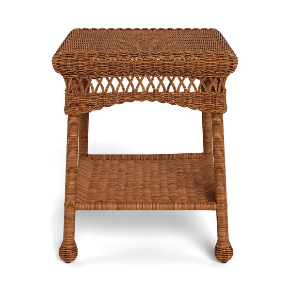 Portside Southwest Amber Square Outdoor Wicker Side Table