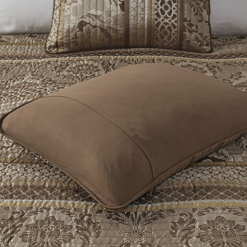 Madison Park Venetian 6-Piece Jacquard Quilt Set with Shams and Throw Pillows