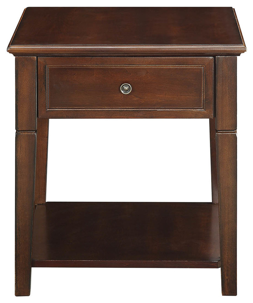 Malachi End Table  Walnut   Transitional   Side Tables And End Tables   by HedgeApple  Houzz