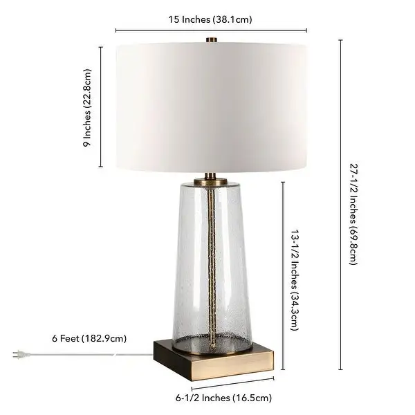 Dax Tapered Seeded Glass Table Lamp