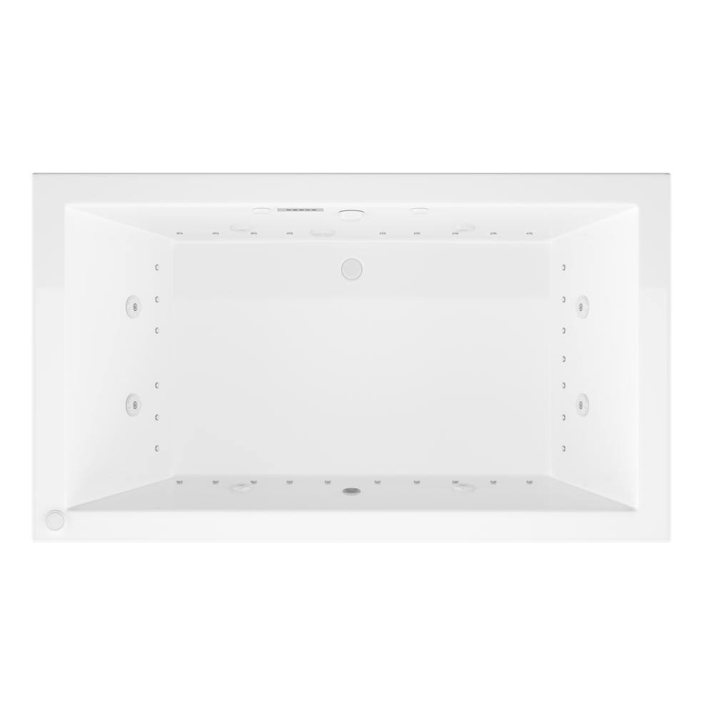 Universal Tubs Sapphire Diamond Series 6 ft. Center Drain Rectangular Drop-in Whirlpool and Air Bath Tub in White HD4272VNCDLX