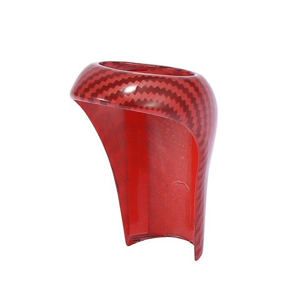 Unique Bargains Car Gear Shift Knob Cover Sticker Carbon Fiber Pattern For Mercedes benz Red 1pc