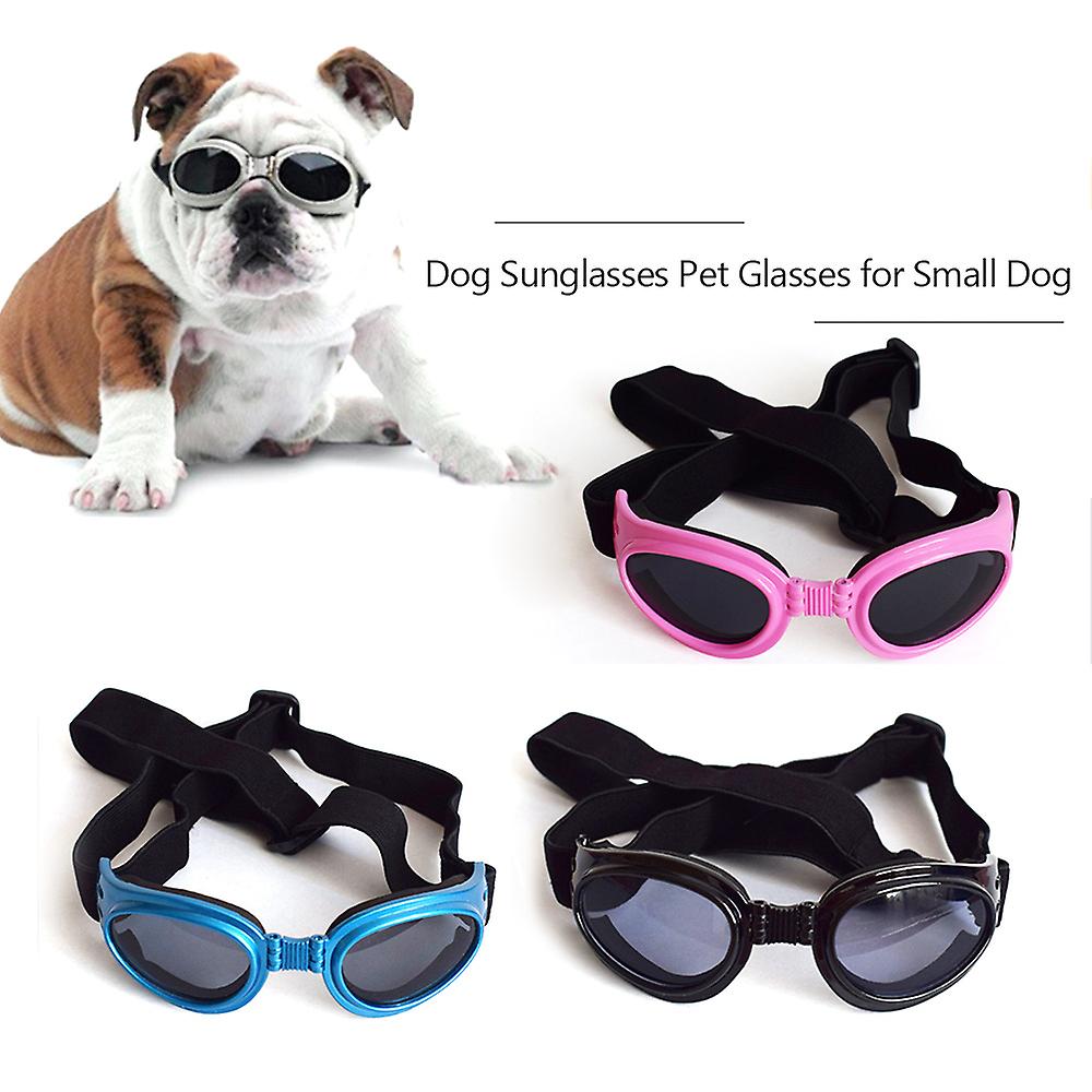 Dog Sunglasses Dog Goggles Pet Glasses Uv Protection Sunglasses Adjustable Strap For Small Dog Blue