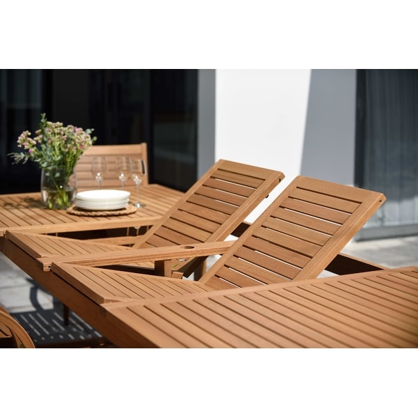 LifestyleGarden 9pc Teak Finish Outdoor Patio Dining Set