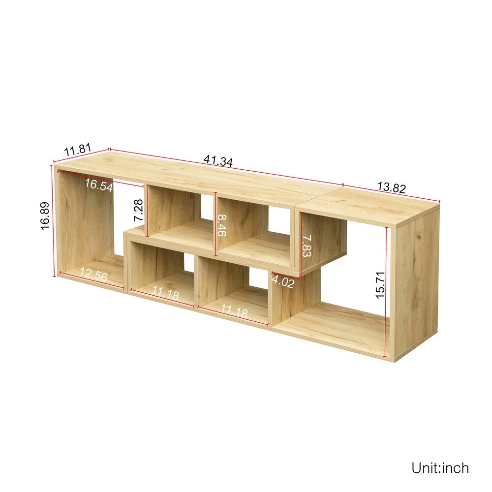 Double L Shaped TV Stand Entertainment Center Display Shelf