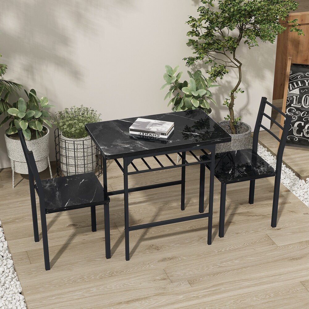 3 Piece Dining Table Set with 2 Chairs