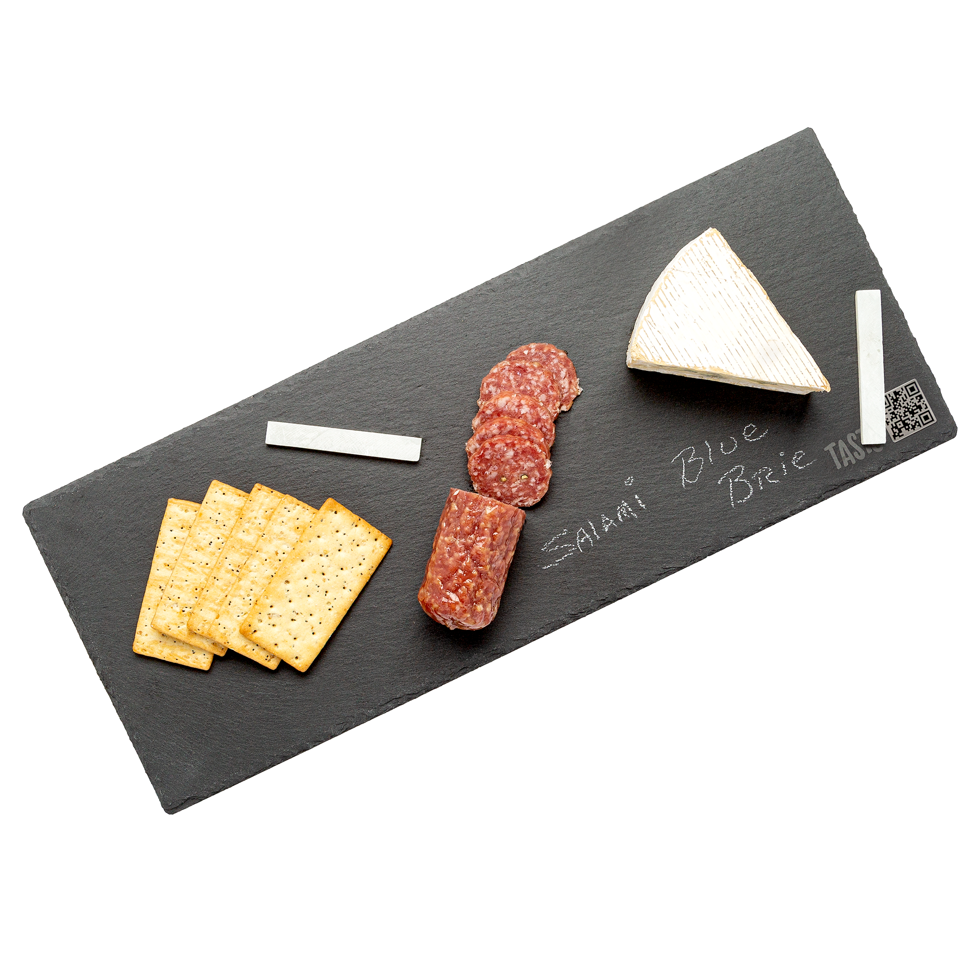 Tasty Natural Slate Cheese Board and Charcuterie Board Tray with Chalk， 18