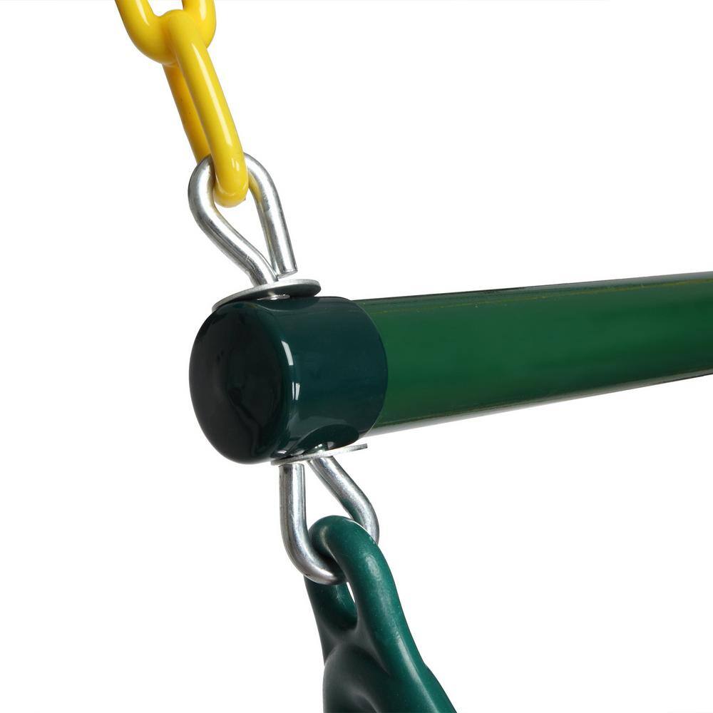 Winado 18 in. Green Trapeze Swing Bar Heavy-Duty Chain Swing Set Accessories 410141285707