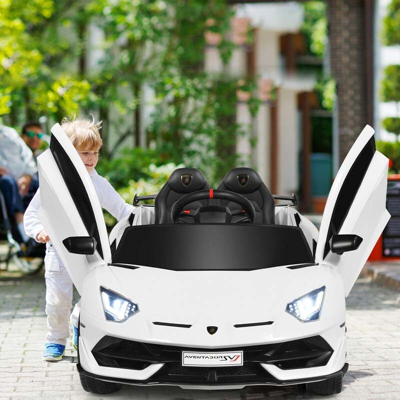 Licensed Lamborghini SVJ Kids Ride-On Car, 12V Battery Powered Sports Car Toy with Trunk & Remote