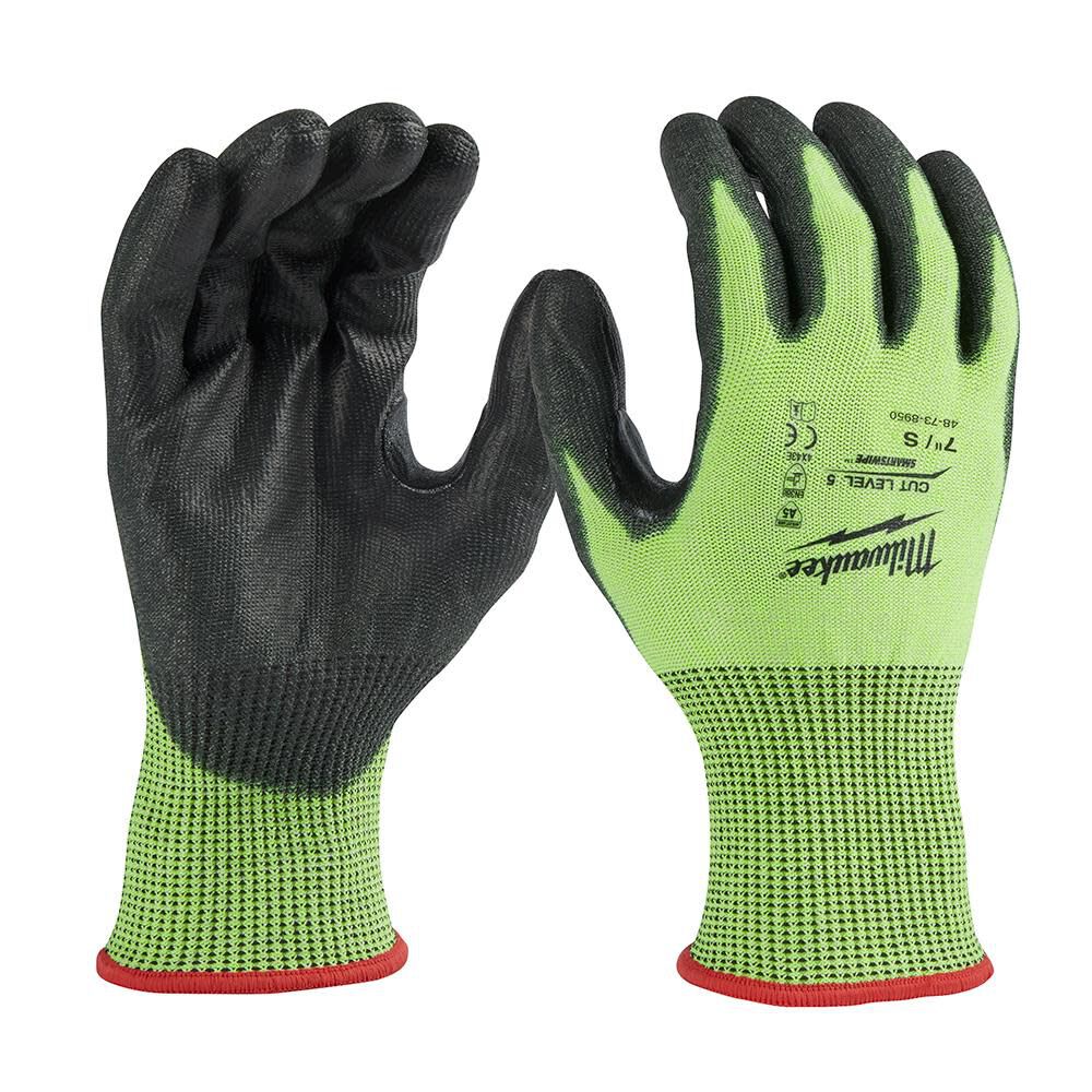 Milwaukee High Visibility Cut Level 5 Polyurethane Dipped Gloves 48-73-8950M910 from Milwaukee