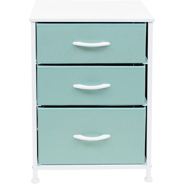 Nightstand 3-Drawer Shelf Storage - Bedside Furniture End Table Chest - - 34483825