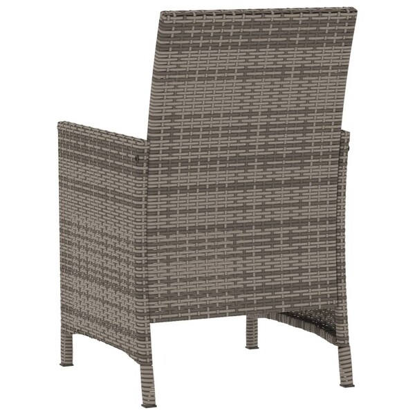 vidaXL 3 Piece Bistro Set with Cushions Poly Rattan