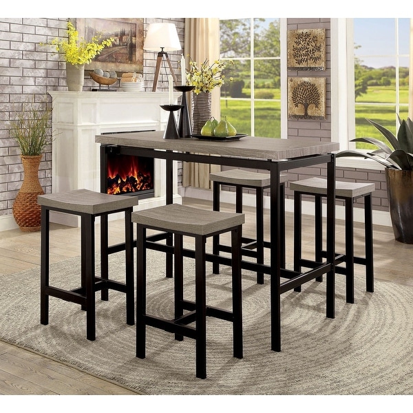 Contemporary Bar Table and Kitchen Table Set – Pub Table and Chairs with Seating