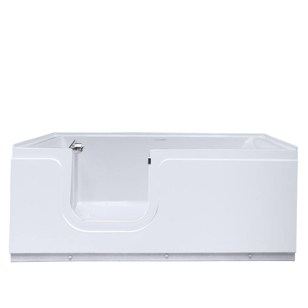 Homeward Bath Aquarite 59 in. x 30 in. x 24.5 in. Acrylic Freestanding Walk-In Bathtub in White with Waterproof LHS DoorDrain HW315930L