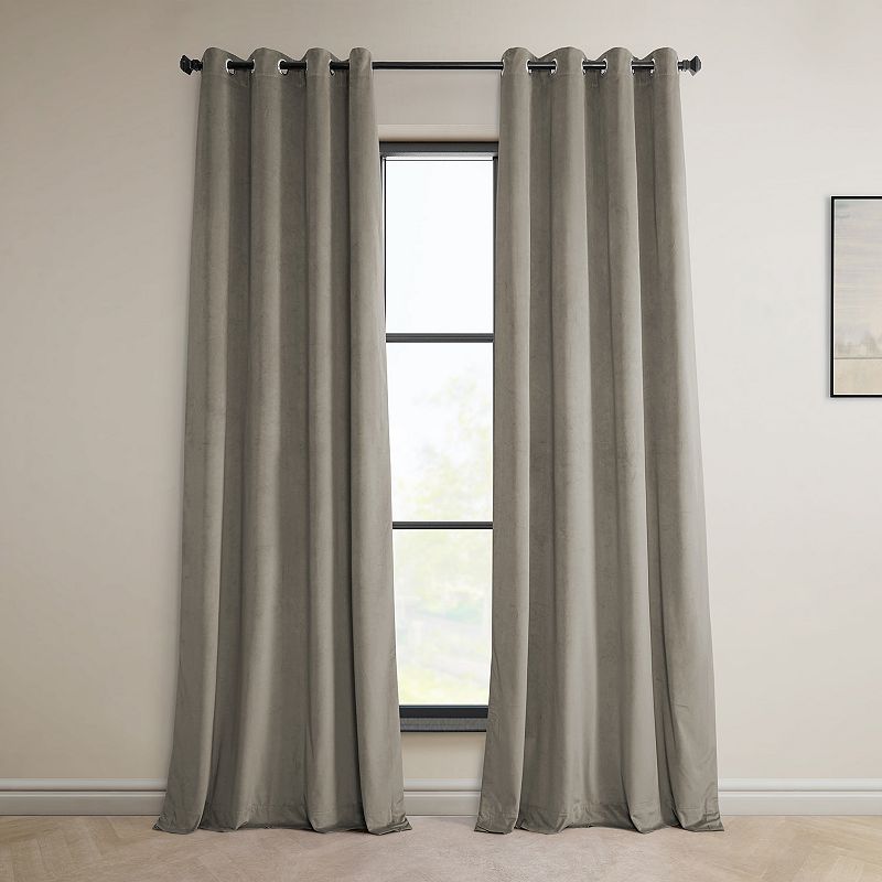 EFF Heritage Plush Velvet Grommet Window Curtain