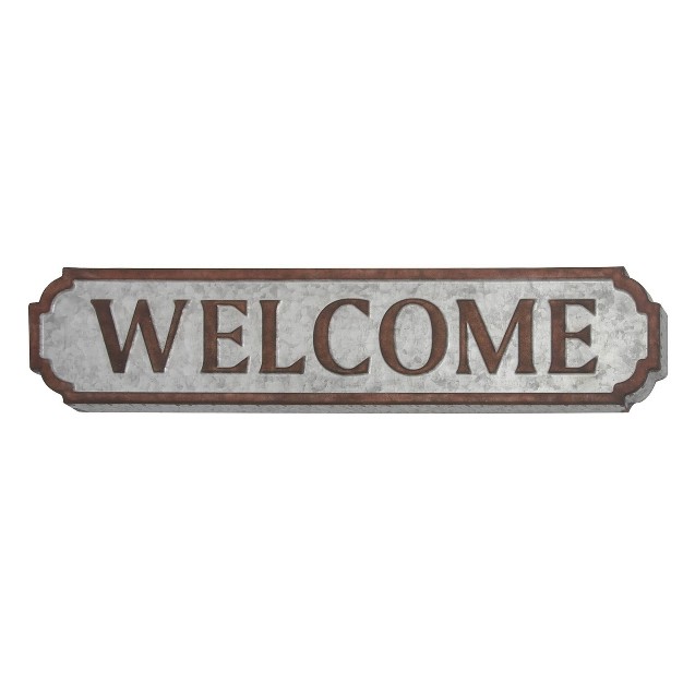 Metal Sign Welcome Wall Decor Brown Olivia amp May