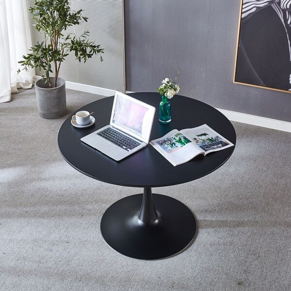 Black Round Dining Table/ End Table Leisure Coffee Table