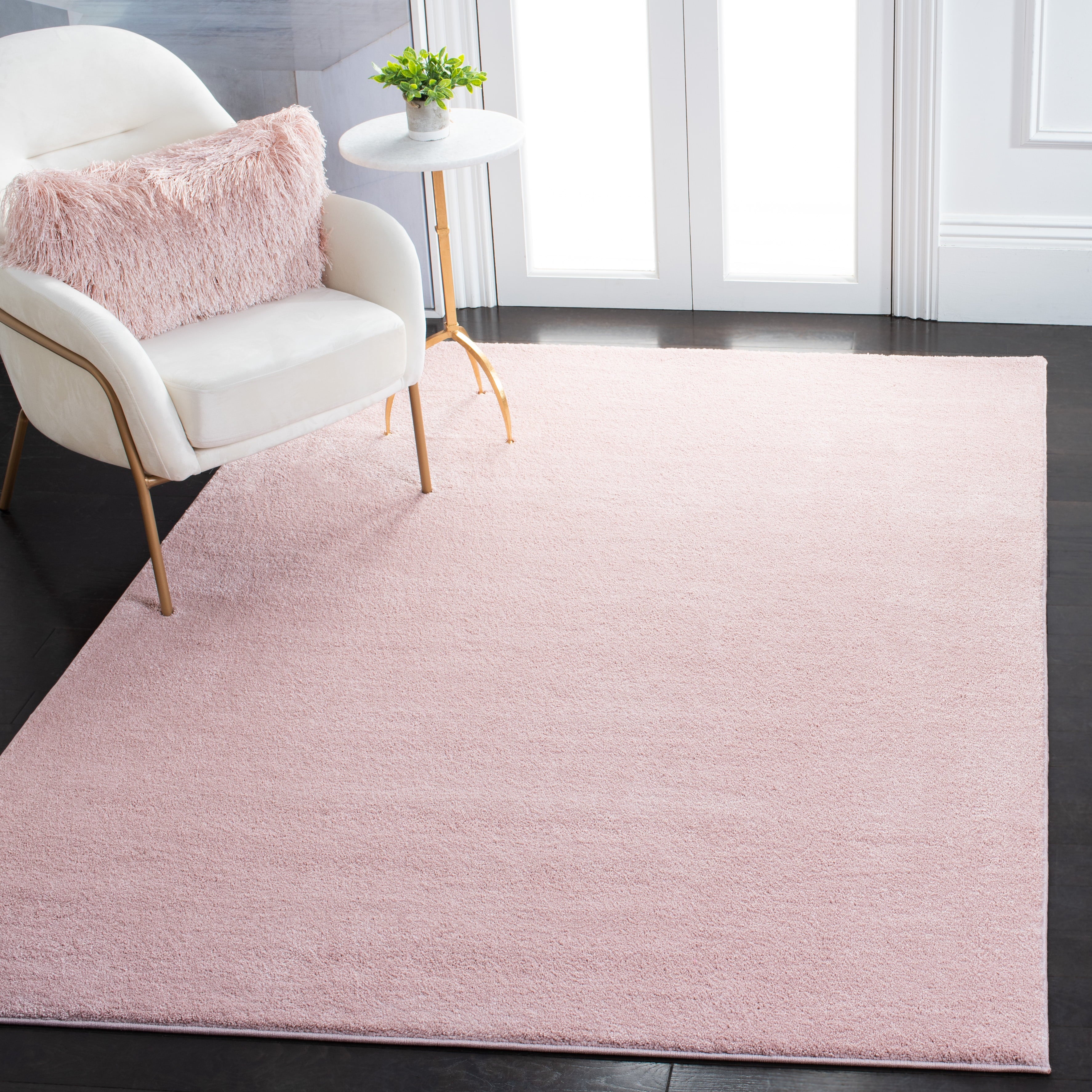 SAFAVIEH Plain and Solid Carleen Solid Plush Area Rug, Pink, 5'5