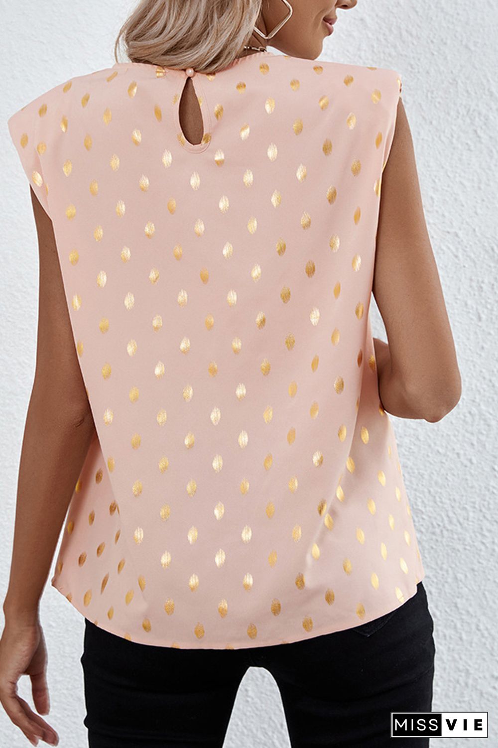 Polka Dot Sleeveless Vest Tank Top Wholesale