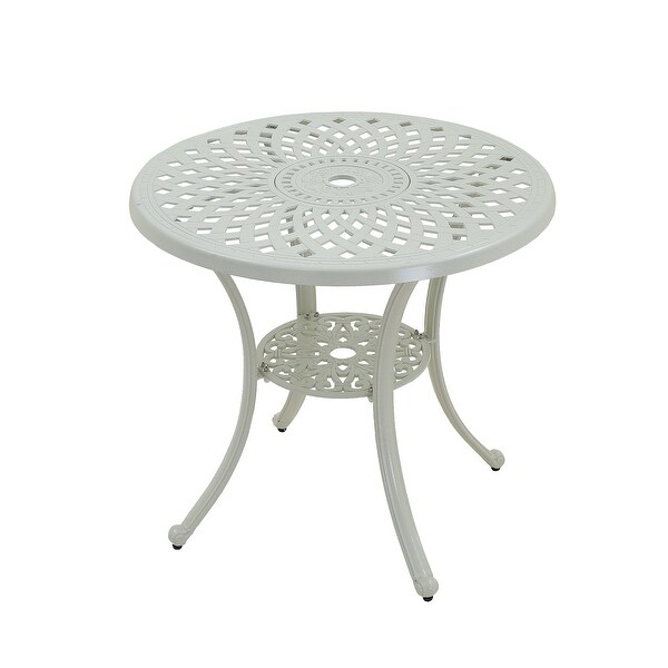 Patio Table Round Outdoor Coffee Table with Umbrella Hole