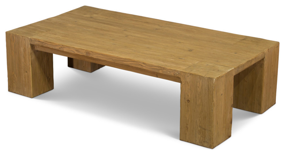 Reclaimed Elmwood Zen Coffee Table   Transitional   Coffee Tables   by China Furniture and Arts  Houzz