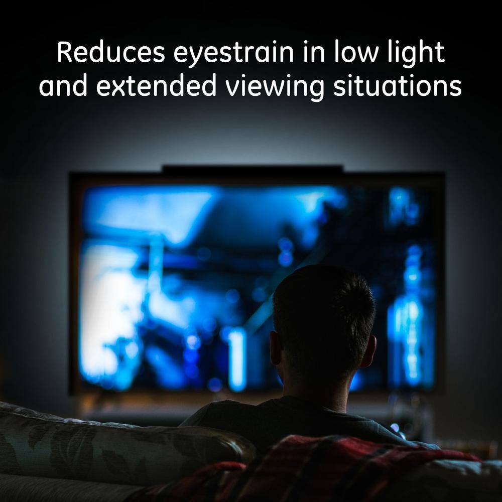 GE LED Bias Light HD TV Antenna Improves Picture Quality Reduces Eye Strain Indoor 4K 1080P Digital HDTV VHF UHF 53592