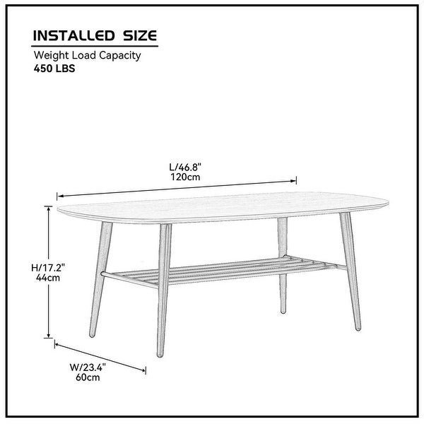 2-Tier Modern Coffee Table Wood