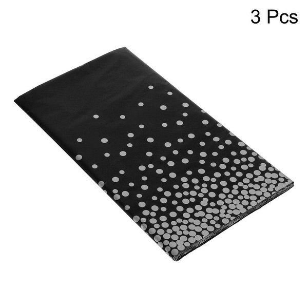 3Pcs Black Disposable Plastic Tablecloth 54