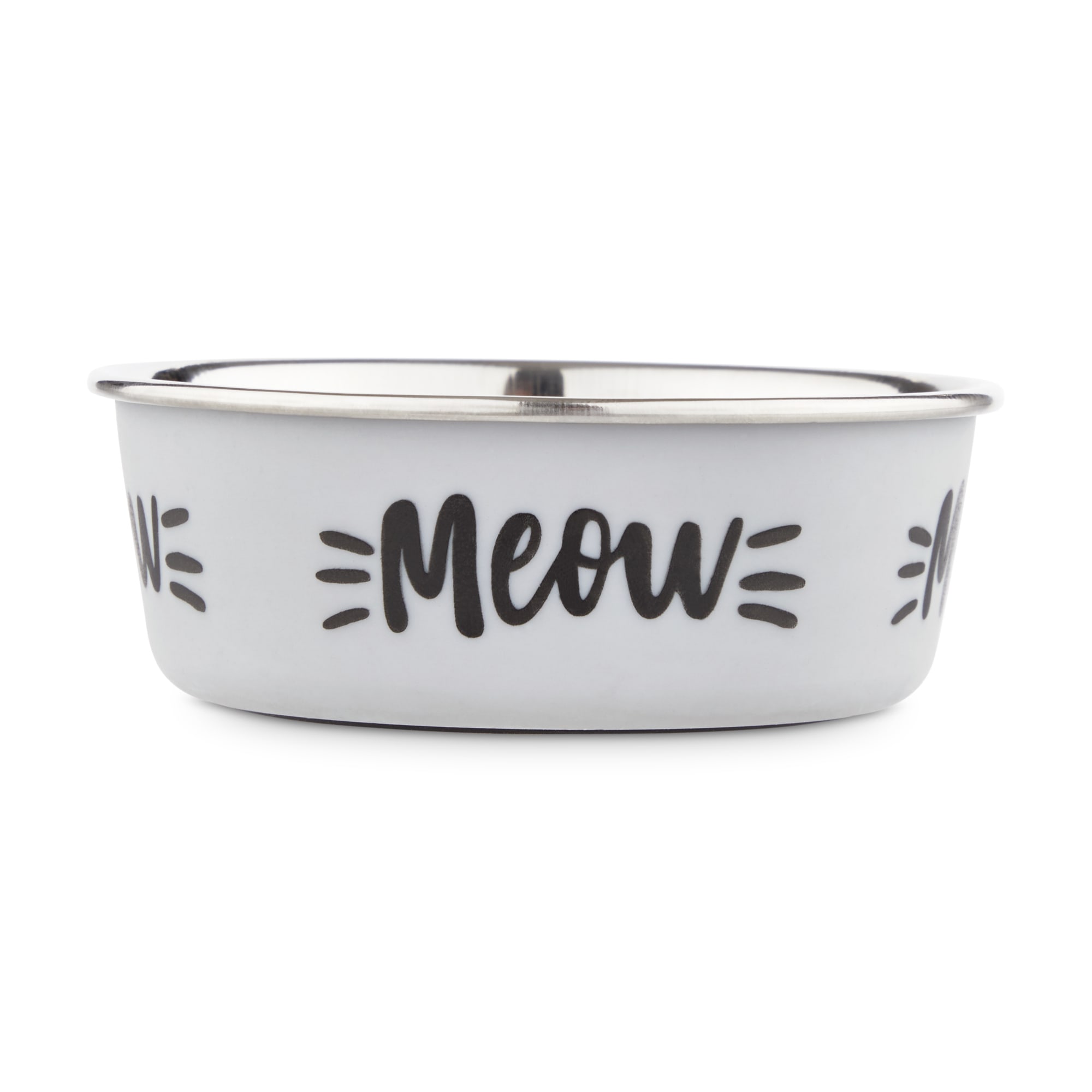 Harmony MEOW Skid-Resistant Stainless Steel Cat Bowl， 1 Cup