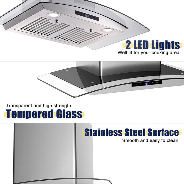 30 in. Ducted Wall Mounted Range Hood in Silver with 2 LED Lighting and Permanent Filters