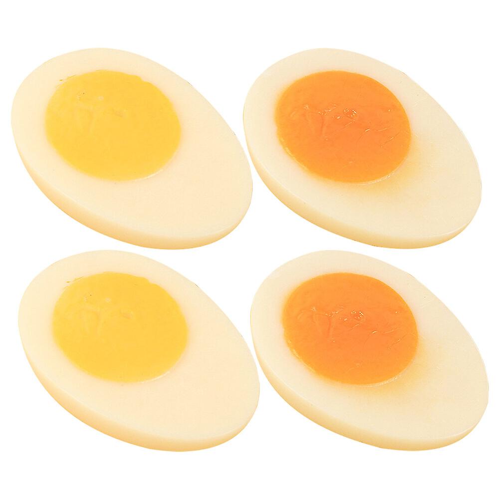 4pcs Simulated Boiled Eggs Pretend Food Toy Foods Breakfast Food Artificial Boiled Egg