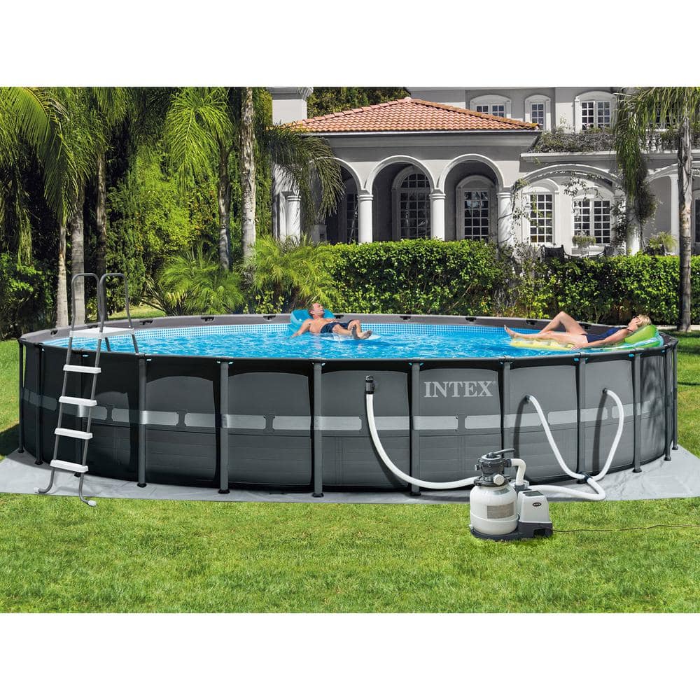 INTEX 24 ft. x 52 in. Ultra XTR Frame Round Swimming Pool Set with Sand Filter Pump 26339EH