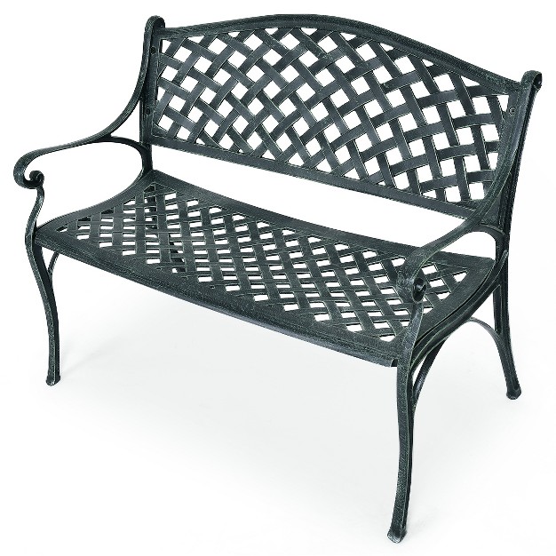 Tangkula Antique Garden Bench Park Yard Seat Aluminum Frame Outdoor