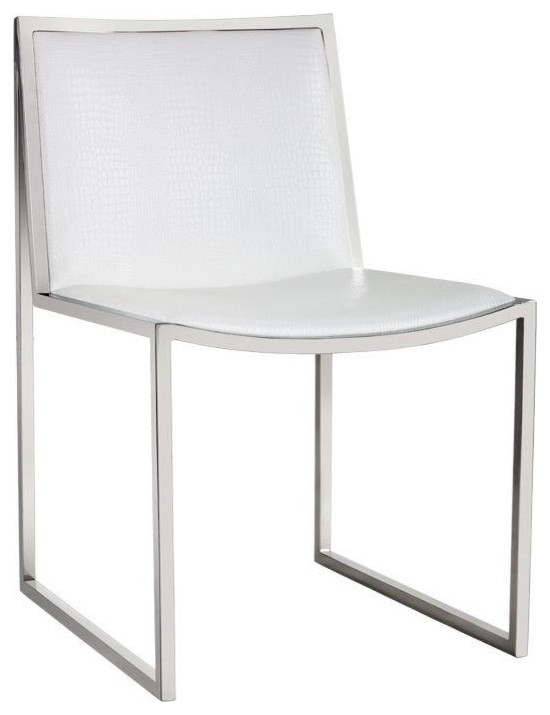 Vicki Dining Chair Stainless Steel White Croc (Set of 2)   Contemporary   Dining Chairs   by Virgil Stanis Design  Houzz