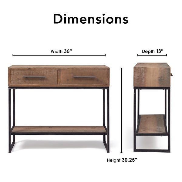 Finch Morris Wood and Metal Console Table with 2 Drawers