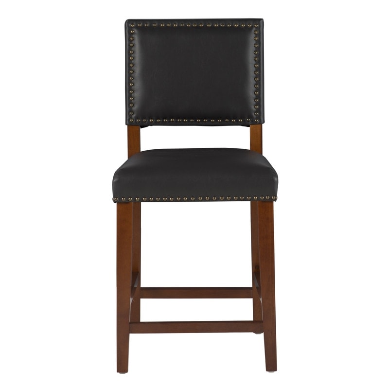 Linon Durlesti 24 inch Black Faux Leather Counter Stool