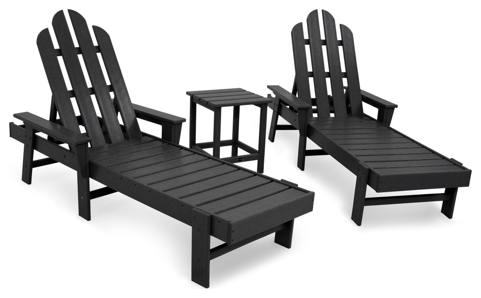 POLYWOOD Long Island Chaise 3 Piece Set   Transitional   Outdoor Lounge Sets   by POLYWOOD  Houzz