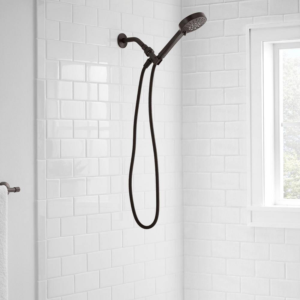 Glacier Bay Modern 6-Spray 4.5 in. Single Wall Mount Handheld Adjustable Shower Head in Bronze HD58303-2427D