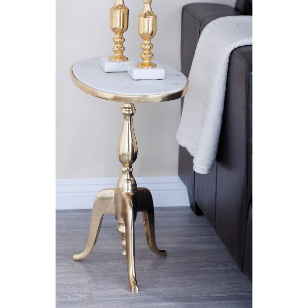 Traditional Marble Accent Table Gold Olivia amp May