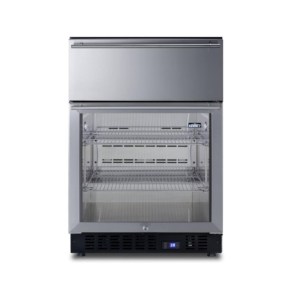 Summit Appliance 23.63 in. Commercial Refrigerator with Drawer in Stainless Steel SCR615TD